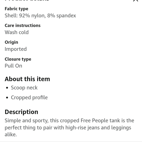 Free People- Scoop Neck Crop (Navy)-XS/S - Picture 6 of 6